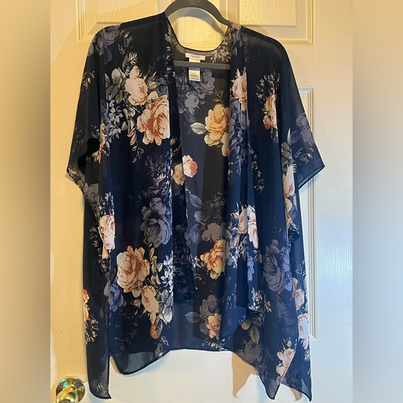 Maurices Sweaters - Maurices Dark Floral Kimono